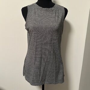 *ATHLETIC WORKS* Gray x White Striped Activewear Tank Top Size M (8-10)